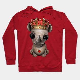 Cute Baby Rhino Wearing Crown Hoodie